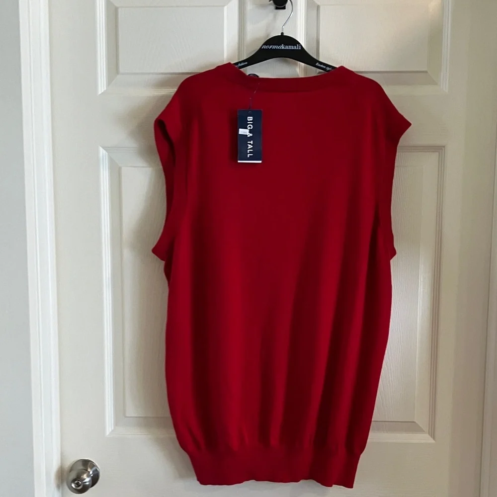 NWT Chaps EST 1978 Red V-Neck Sweater Vest - Picture 4 of 5